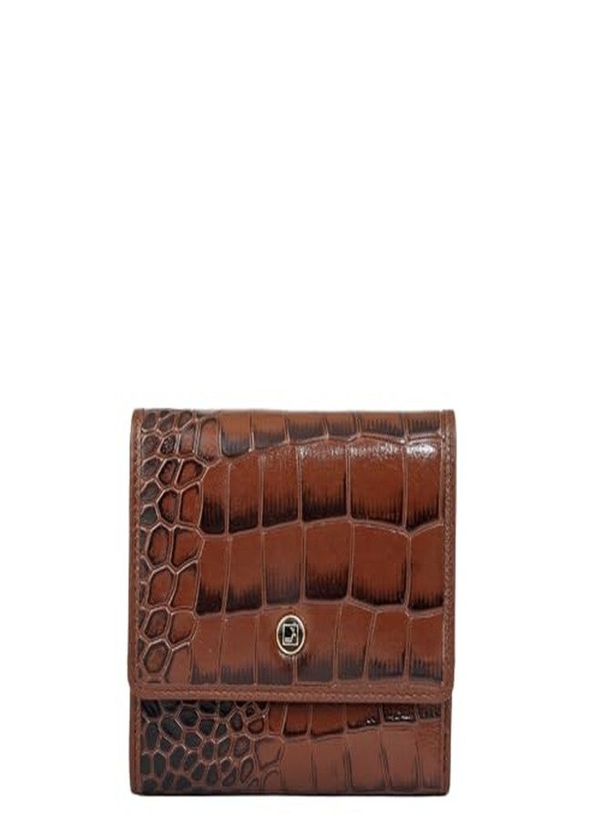 Da Milano Leather Mini Flap Wallet for Women - Brown (10306OL) - Image 2